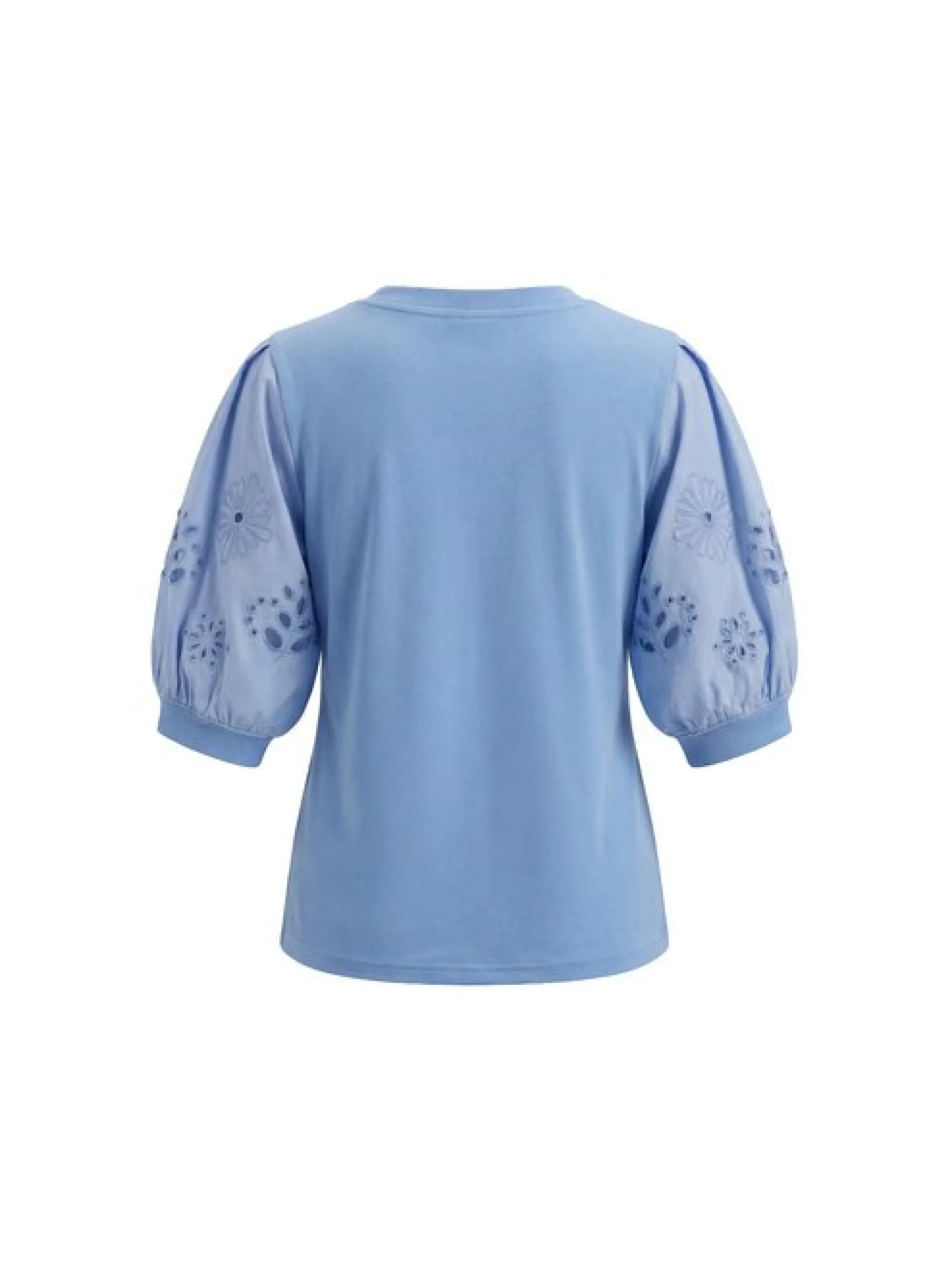 Usha Damen Bluse in blau - Ausschnitt: Rundhals