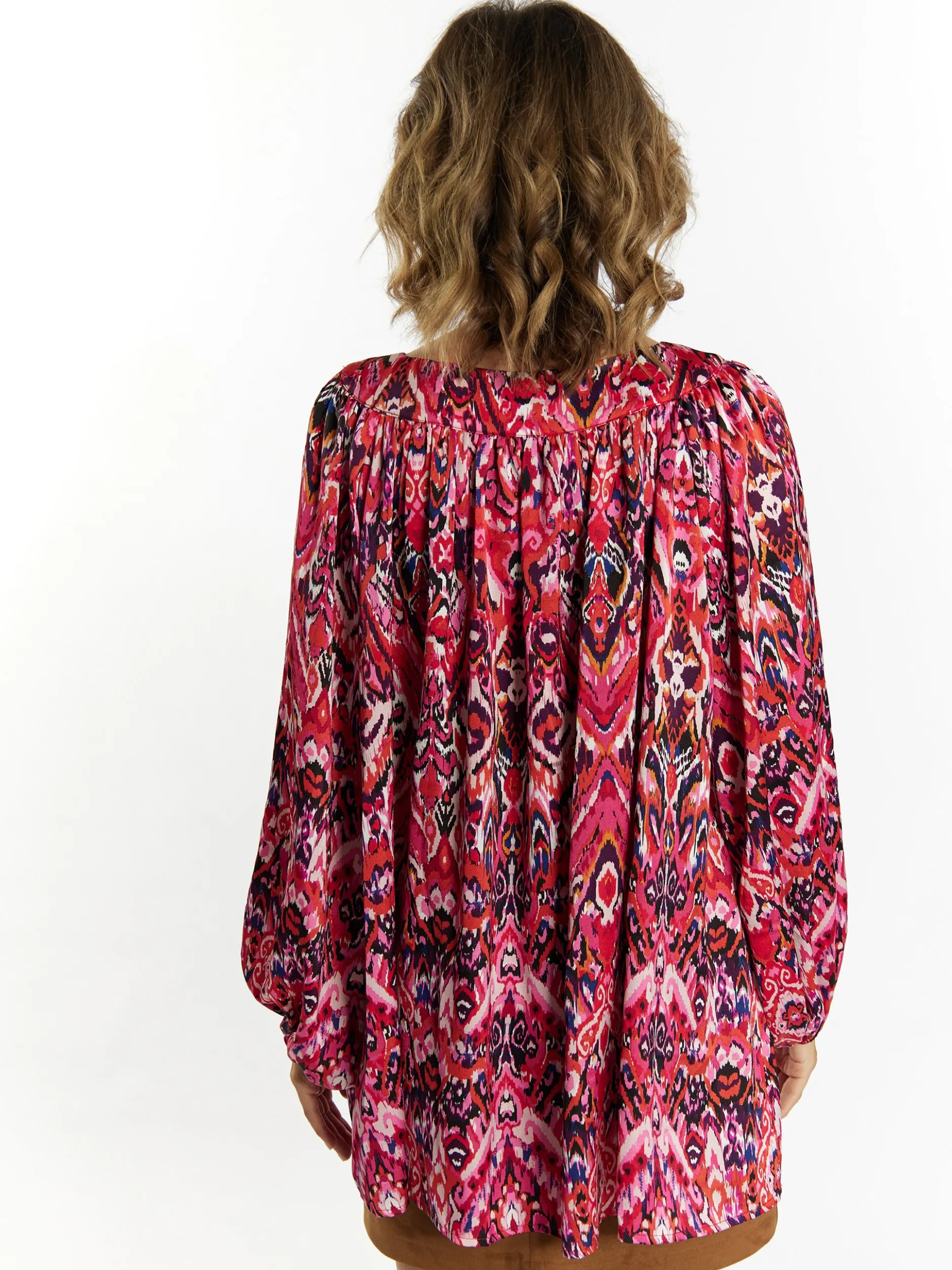 Usha Damen Bluse in mehrfarbig - Ausschnitt: U-Boot