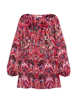 Usha Damen Bluse in mehrfarbig - Ausschnitt: U-Boot