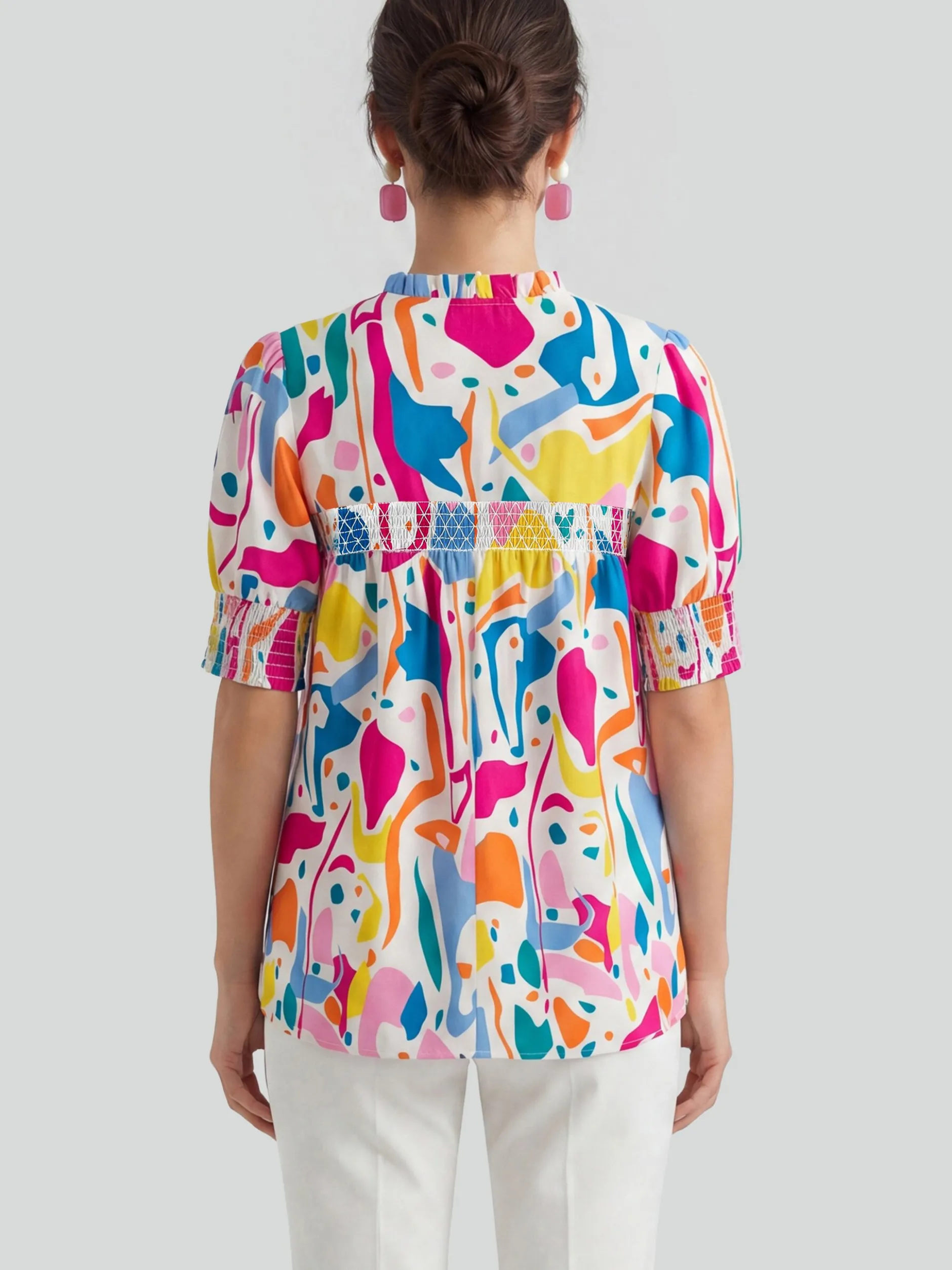 Usha Damen Bluse in mehrfarbig