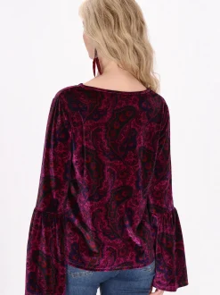 Usha Damen Bluse in mehrfarbig - Ausschnitt: Rundhals