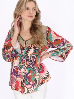 Usha Damen Bluse in mehrfarbig