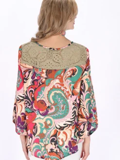 Usha Damen Bluse in mehrfarbig