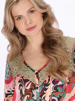 Usha Damen Bluse in mehrfarbig