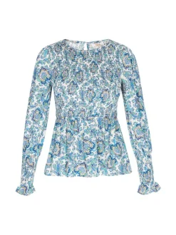 Usha Damen Bluse in mehrfarbig - Ausschnitt: Rundhals