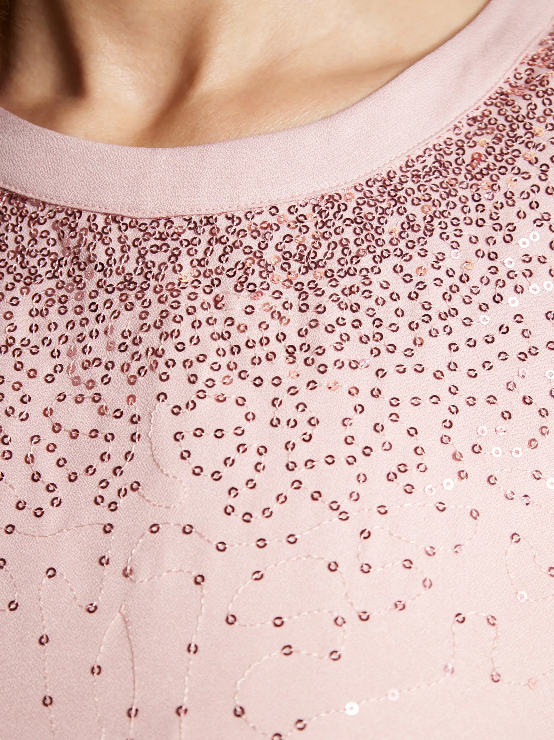Usha Damen Bluse in rosa - Ausschnitt: Rundhals