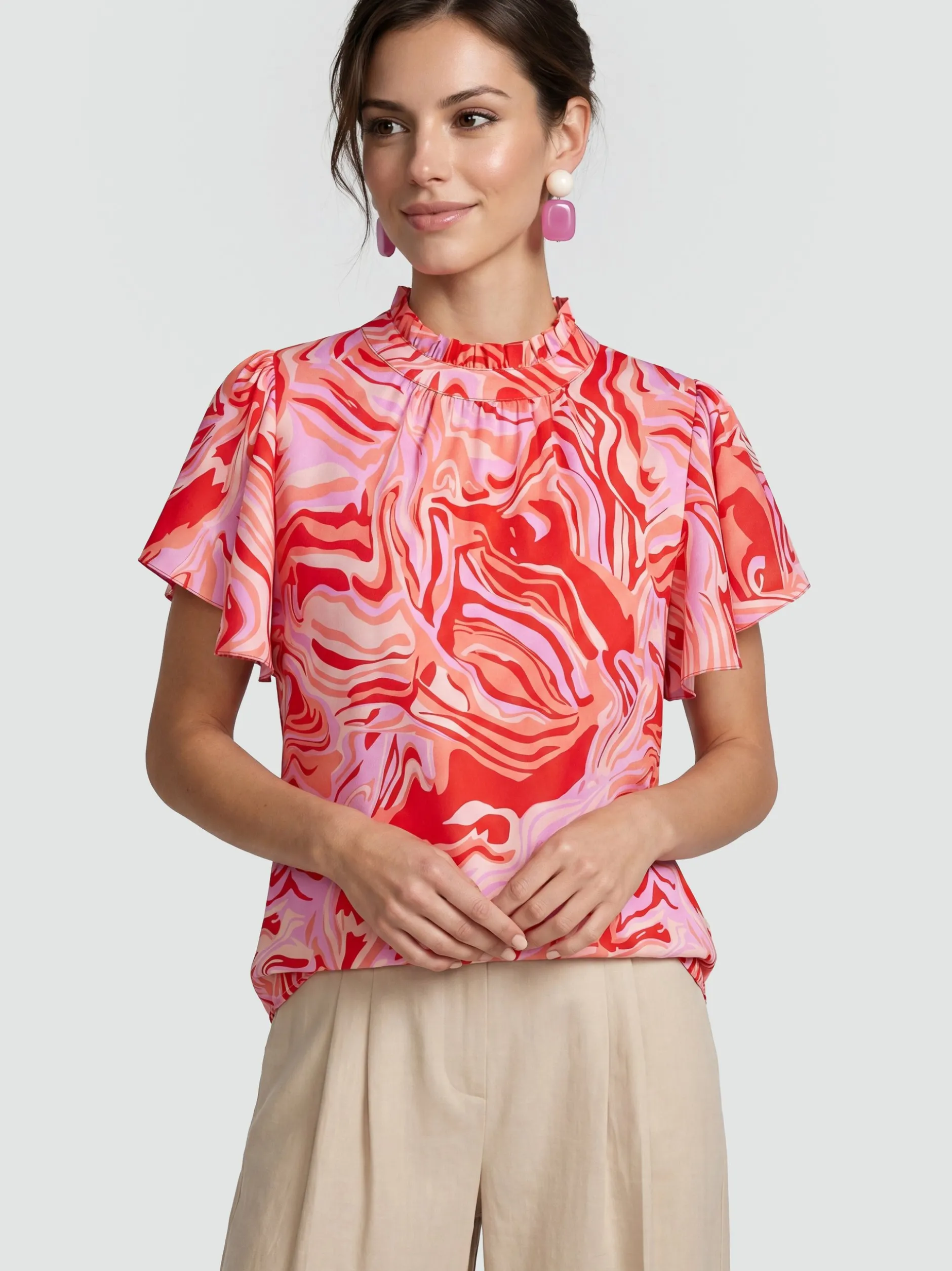 Usha Damen Bluse in rot