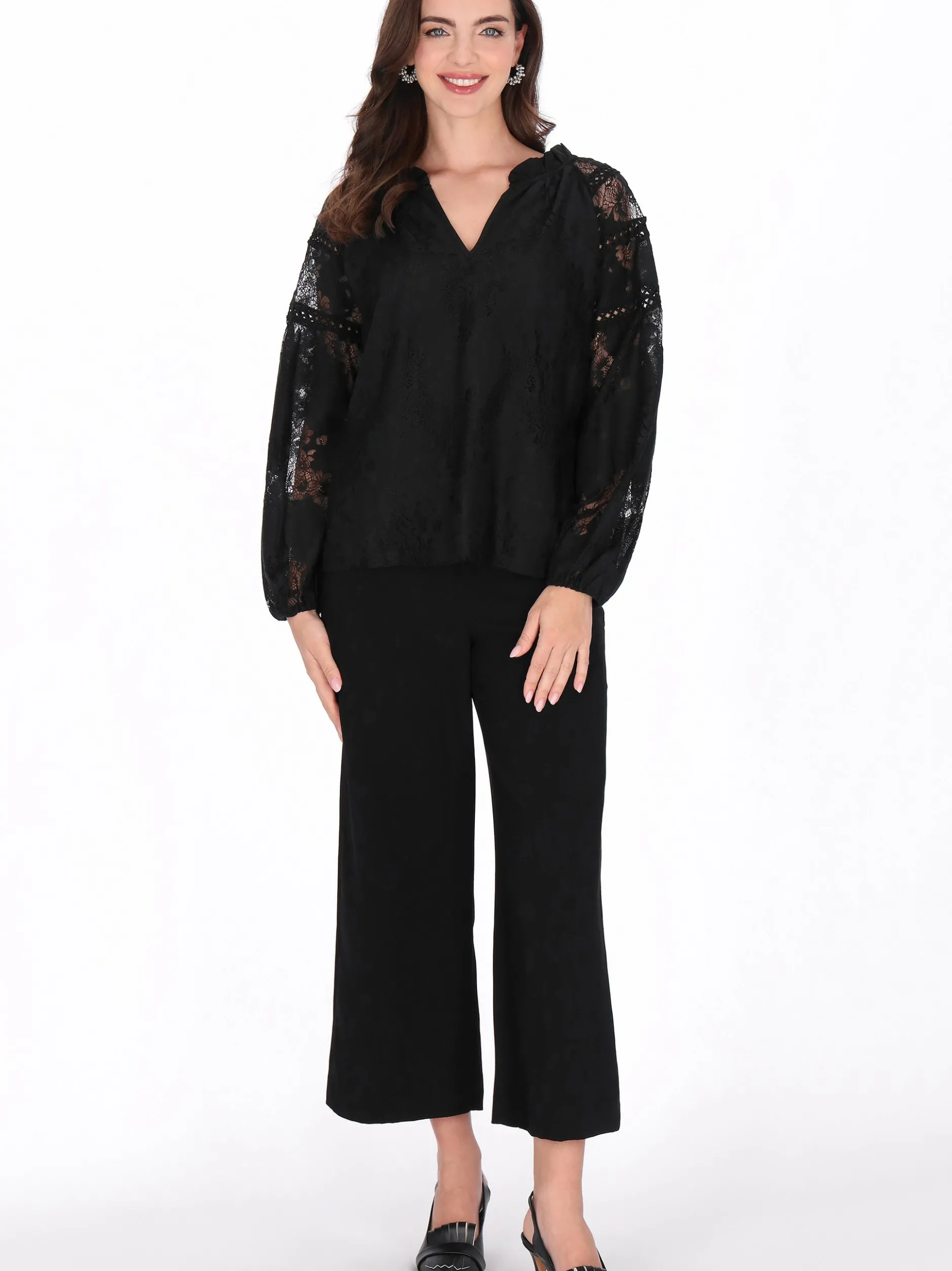 Usha Damen Bluse in schwarz