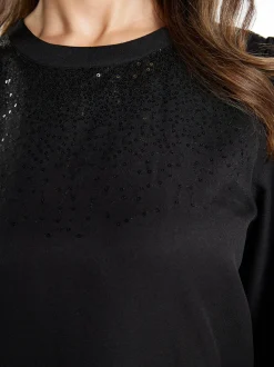 Usha Damen Bluse in schwarz - Ausschnitt: Rundhals