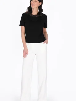 Usha Damen Bluse in schwarz - Ausschnitt: Rundhals