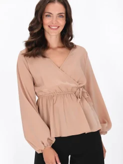 Usha Damen Bluse in taupe
