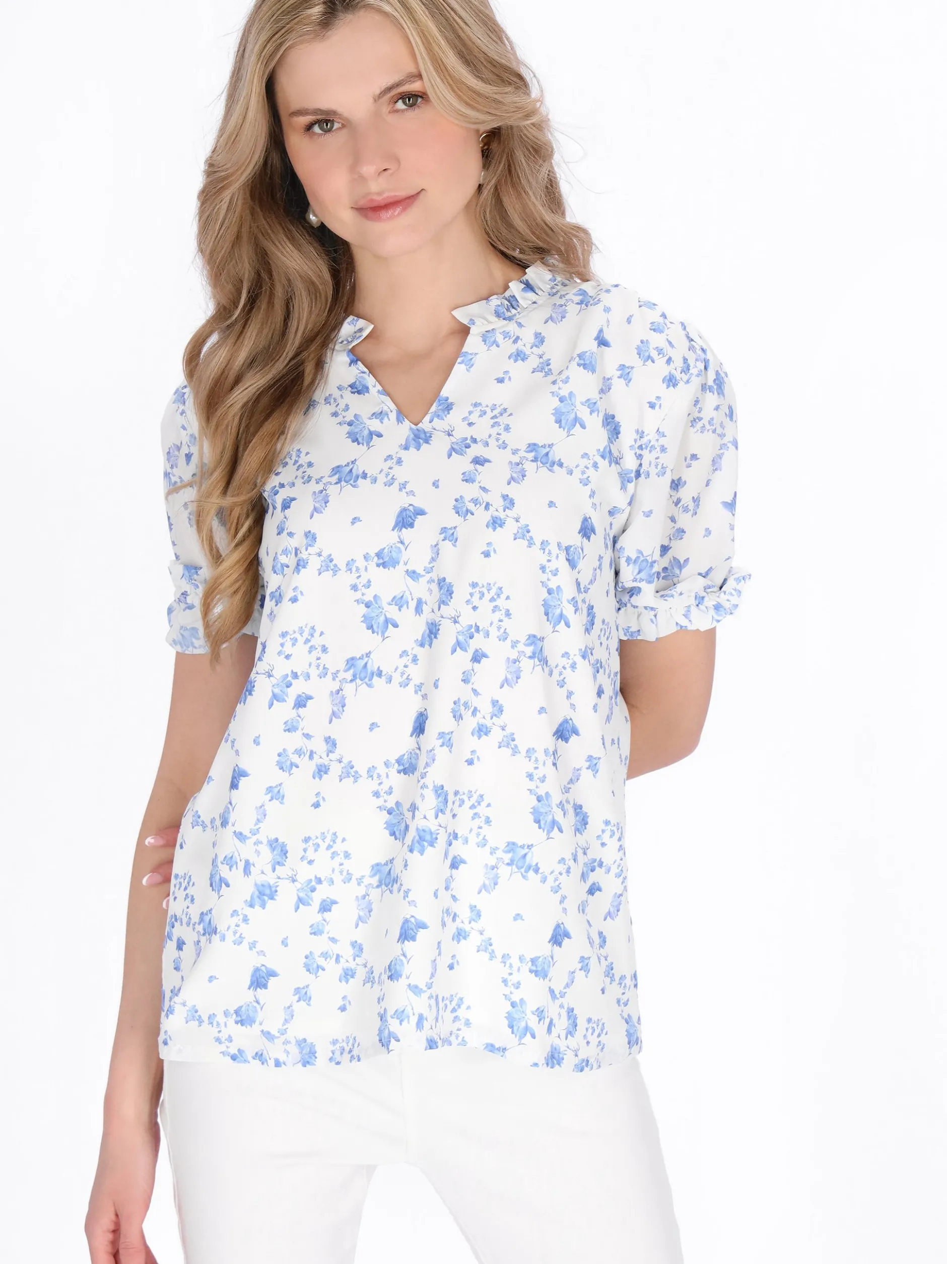 Usha Damen Bluse in weiß