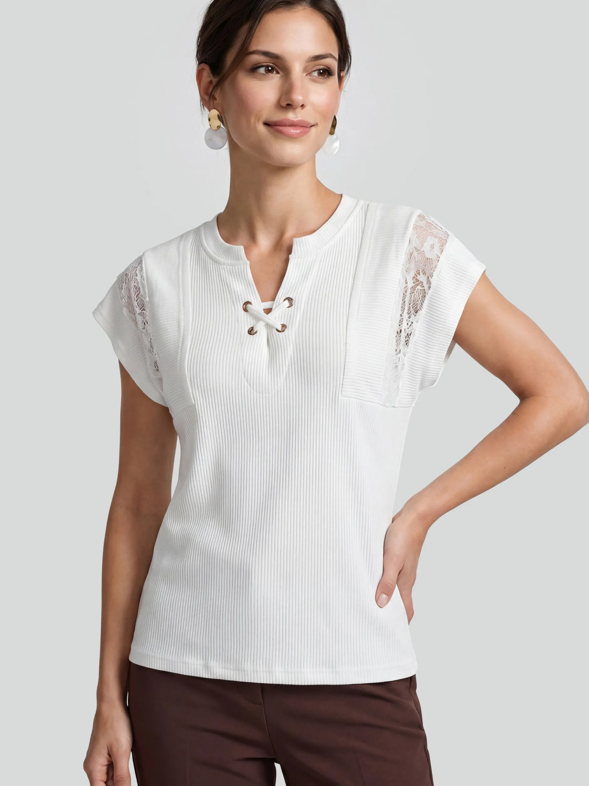 Usha Damen Bluse in weiß