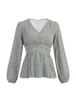 Usha Damen Bluse in weiß - Ausschnitt: V-Ausschnitt