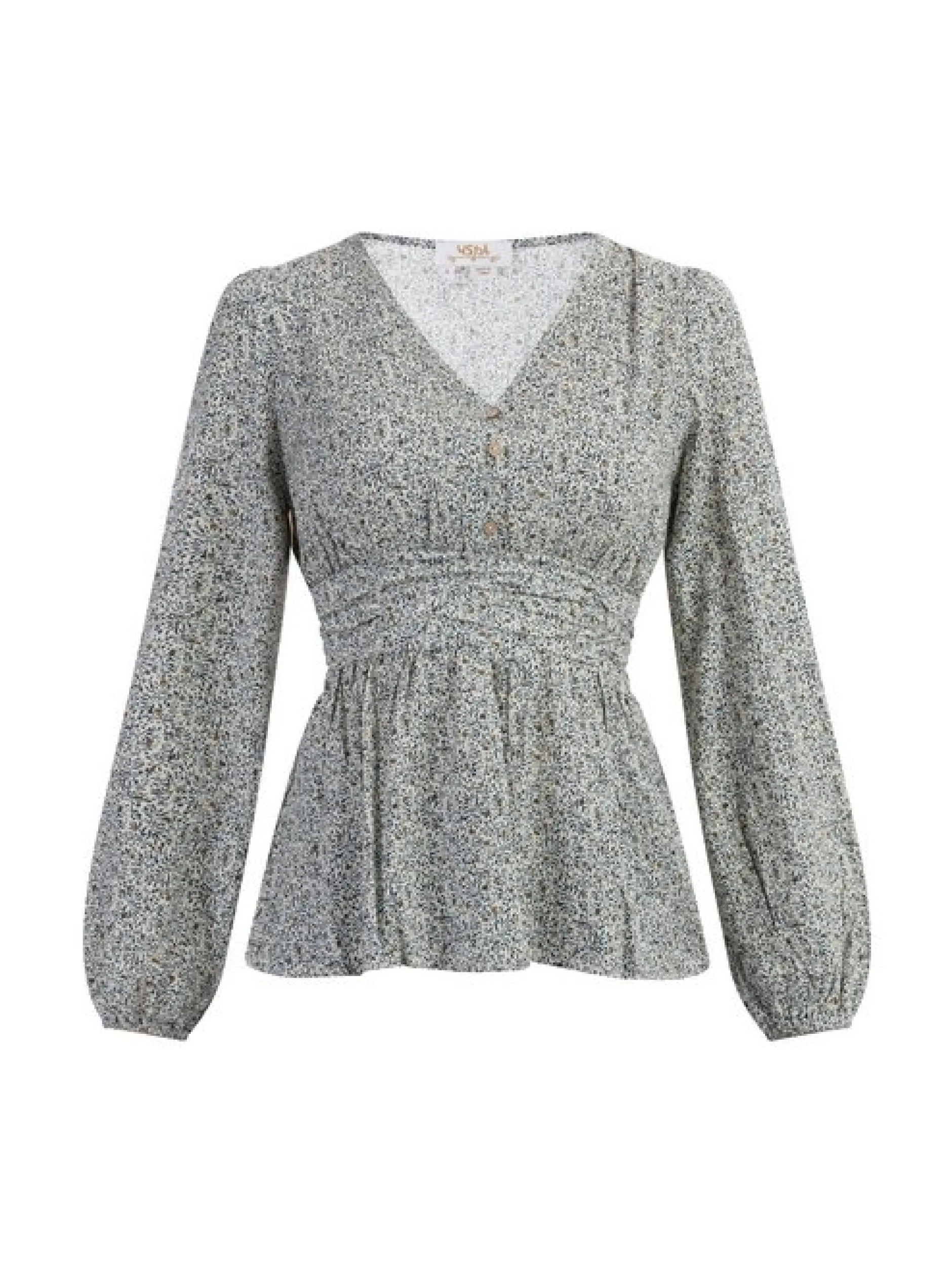 Usha Damen Bluse in weiß - Ausschnitt: V-Ausschnitt