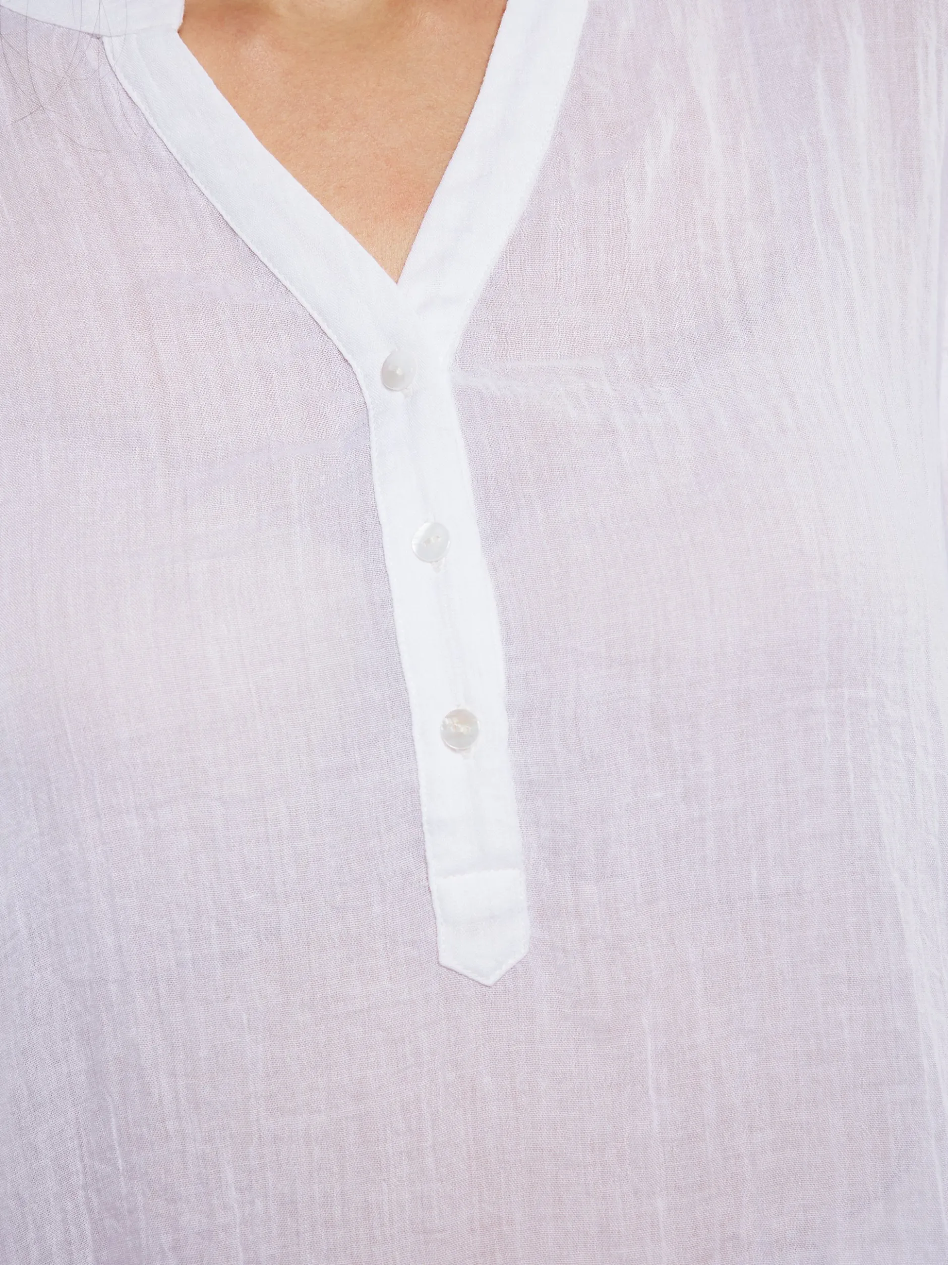 Usha Damen Bluse in weiß - Ausschnitt: V-Ausschnitt
