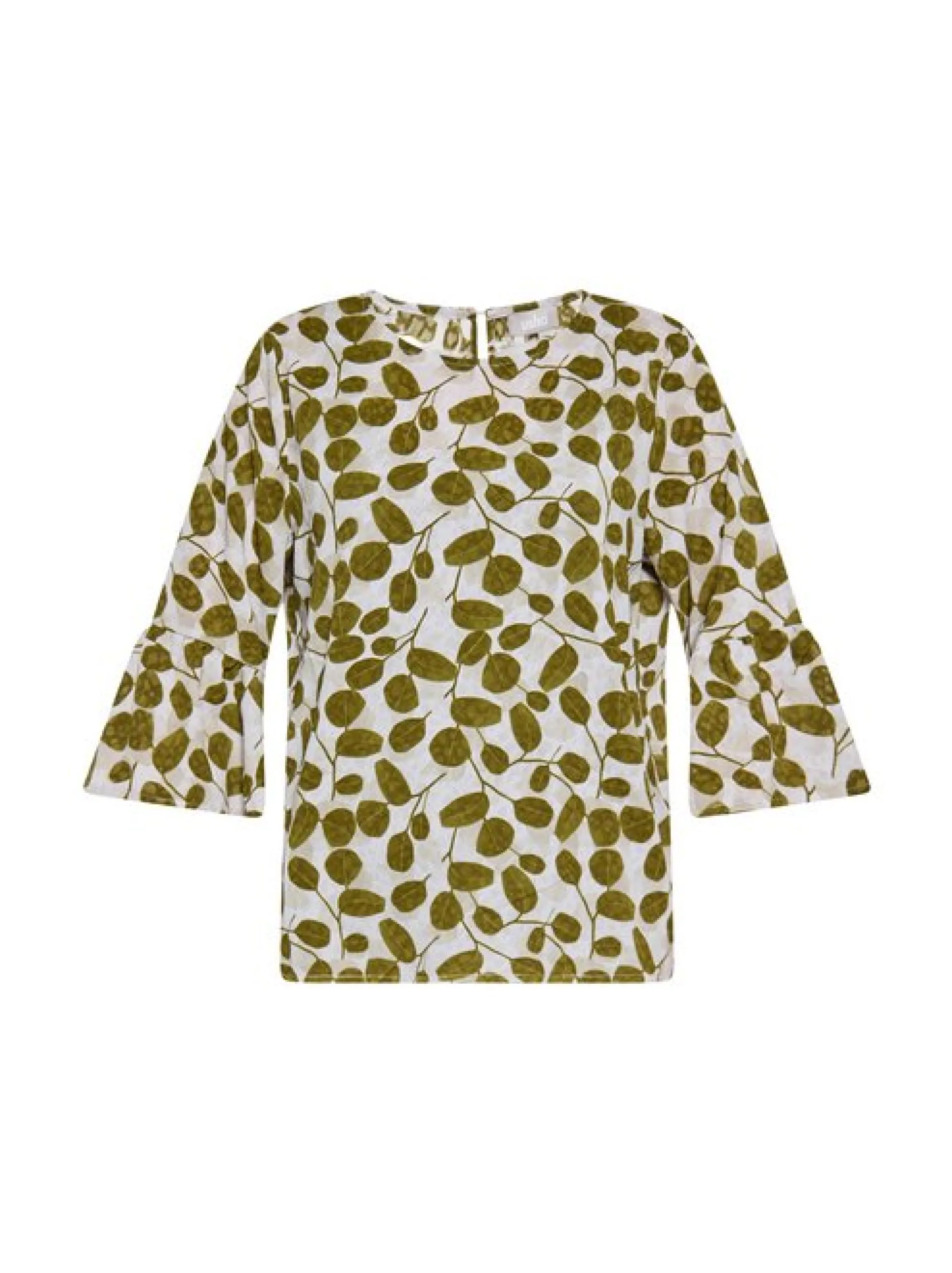Usha Damen Bluse in weiß - Ausschnitt: Rundhals
