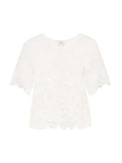 Usha Damen Bluse in weiß - Ausschnitt: Rundhals