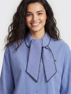 Usha Damen Hemdbluse in blau