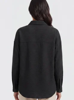 Usha Damen Hemdbluse in schwarz