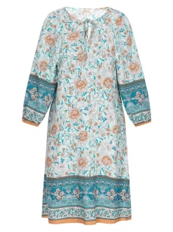 Usha Damen Kleid in aqua - Ausschnitt: Rundhals