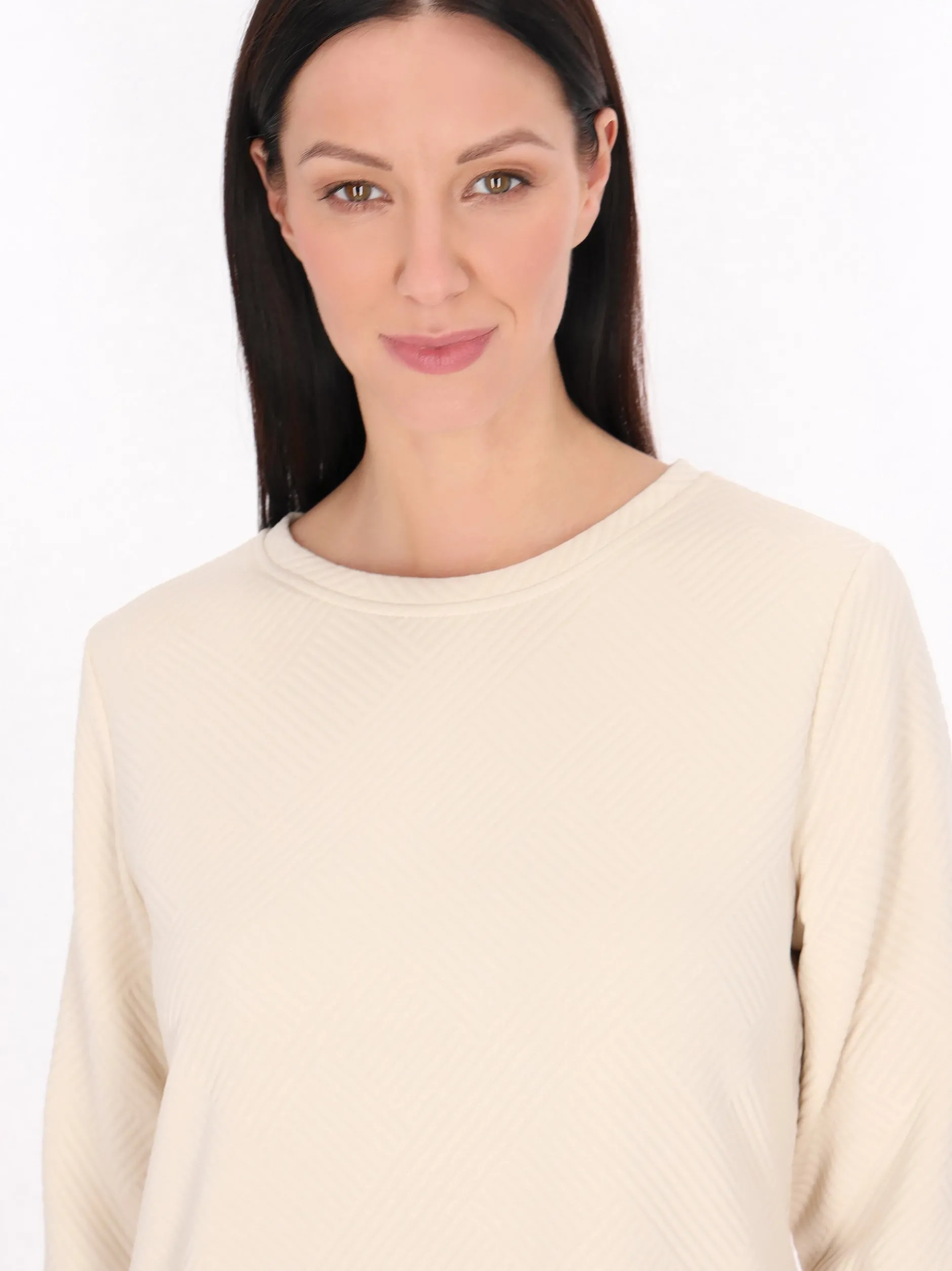 Usha Damen Kleid in beige - Ausschnitt: Rundhals