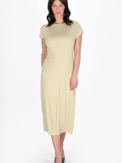 Usha Damen Kleid in beige - Ausschnitt: Rundhals