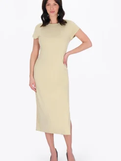 Usha Damen Kleid in beige - Ausschnitt: Rundhals