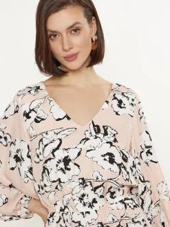 Usha Damen Kleid in beige - Länge: mittel