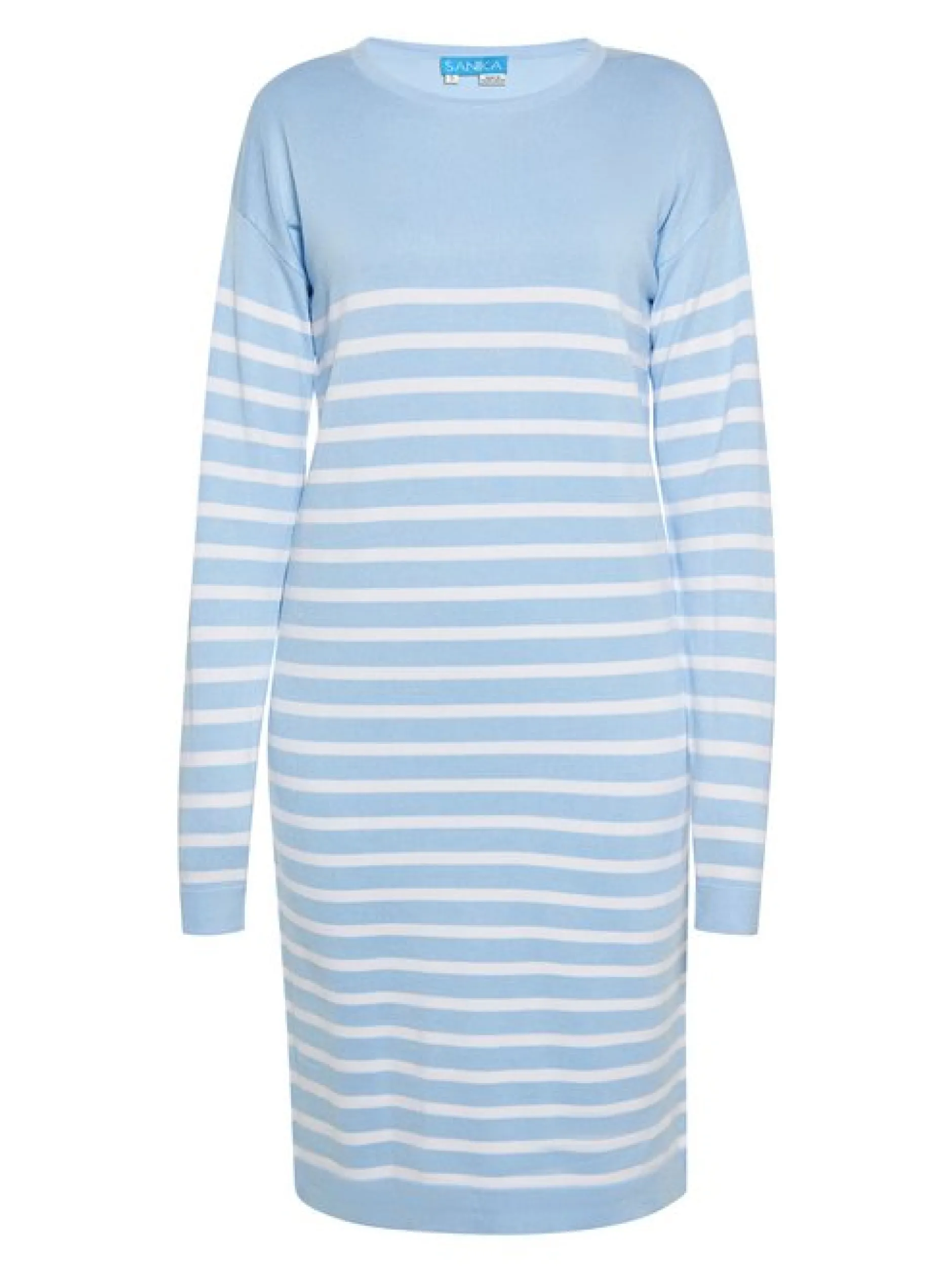 Usha Damen Kleid in blau - Ausschnitt: Rundhals