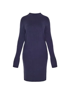 Usha Damen Kleid in blau - Länge: mittel
