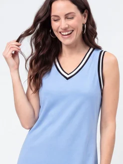 Usha Damen Kleid in blau - Länge: mittel