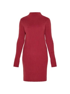 Usha Damen Kleid in bordeaux - Länge: mittel