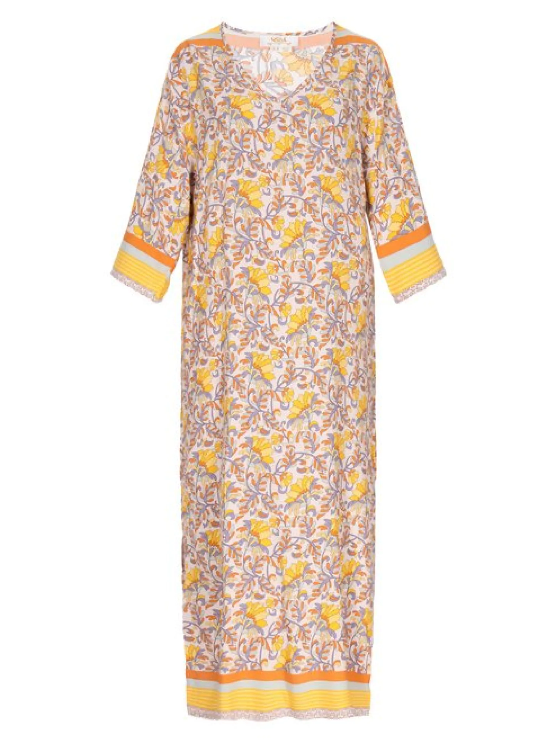 Usha Damen Kleid in gelb - Länge: mittel