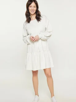 Usha Damen Kleid in grau - Ausschnitt: Rundhals