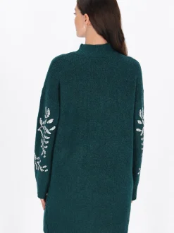 Usha Damen Kleid in grün - Länge: mittel