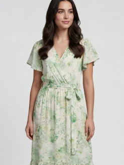 Usha Damen Kleid in grün - Länge: mittel