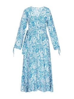 Usha Damen Kleid in hellblau - Länge: mittel