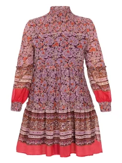 Usha Damen Kleid in lila - Länge: mittel