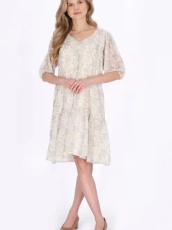 Usha Damen Kleid in lila - Länge: mittel
