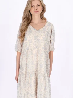 Usha Damen Kleid in lila - Länge: mittel