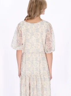 Usha Damen Kleid in lila - Länge: mittel