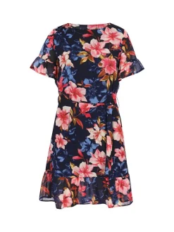 Usha Damen Kleid in marine - Länge: mittel