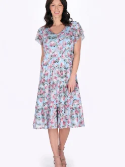 Usha Damen Kleid in mehrfarbig - Länge: mittel