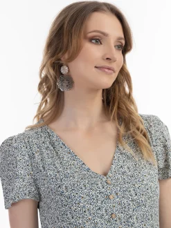 Usha Damen Kleid in mehrfarbig - Länge: mittel