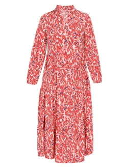 Usha Damen Kleid in orange - Länge: mittel