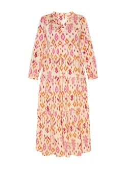 Usha Damen Kleid in pink - Länge: mittel