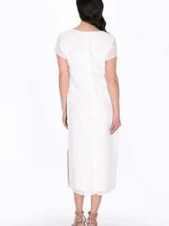Usha Damen Kleid in rosa - Ausschnitt: Rundhals