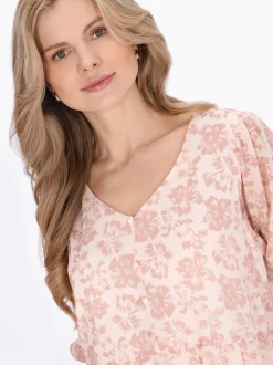 Usha Damen Kleid in rosa - Länge: mittel