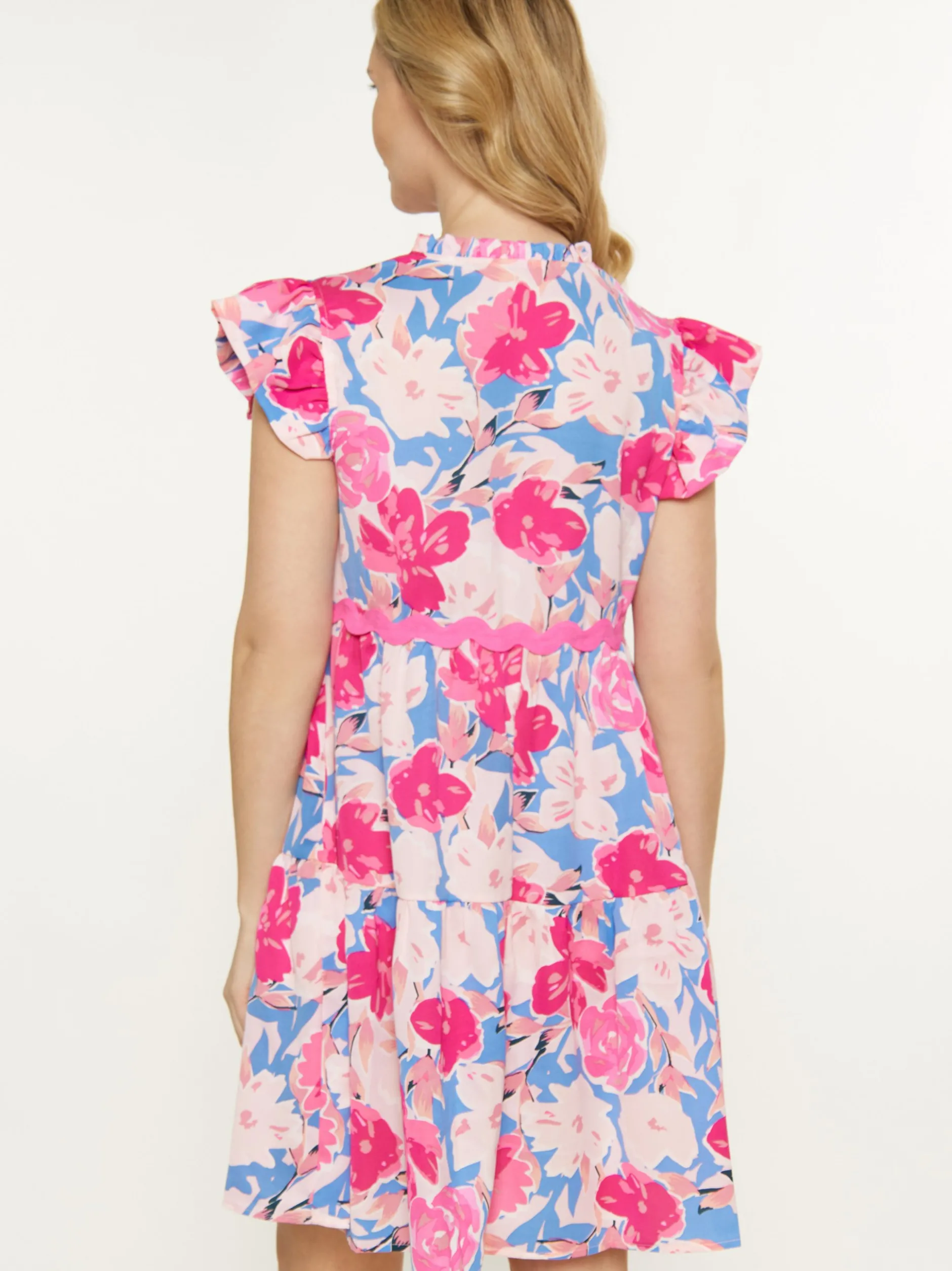 Usha Damen Kleid in rosa - Länge: mittel